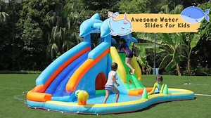 Watch Summer Inflatable water slide for kids, easy to setup on Amazon Live