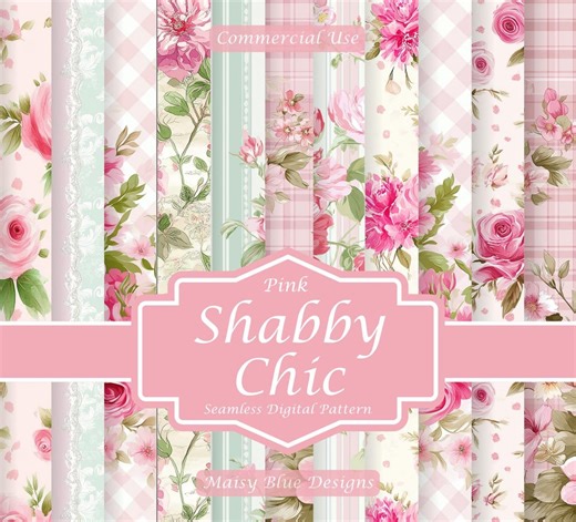 Pink Shabby Chic Digital Paper Pack, Coquette Lace, Bows (PNG) - Etsy