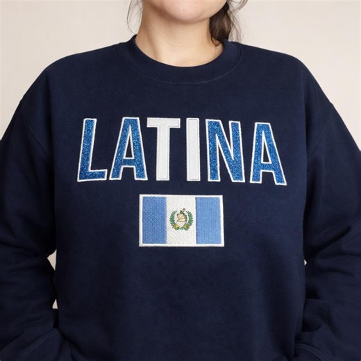 LATINA Embroidered Sweatshirt | Guatemala - Etsy
