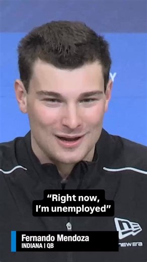 @indianafootball quarterback Fernando Mendoza says he’s unemployed. Mendoza is the favorite to be the first taken in this year’s NFL draft. #nfl #iufb #football #sports #nfldraft #nflcombine | IndyStar Sports