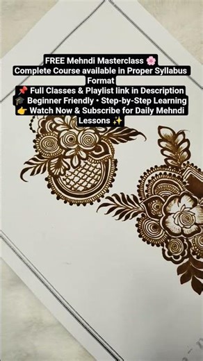 Floral Patchwork Mehndi 🌿 Easy Beginner Design | FREE Mehndi Masterclass #shorts #ytshorts #henna