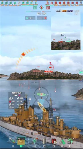 🔥🔥Goliath Hunts Minotaur🔥Island Hopper🔥#worldofwarships #wows #cqc