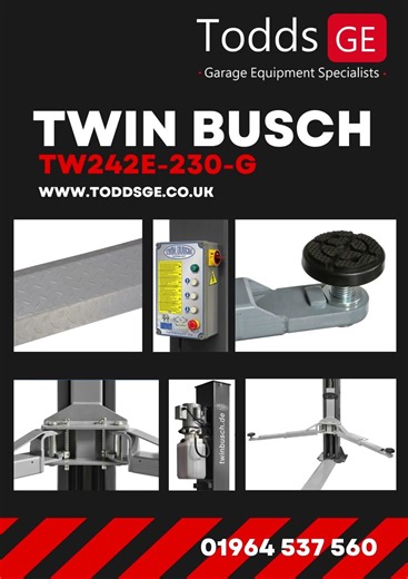 Twin Busch TW242E-230-G 4200kg 2 Post Lift.