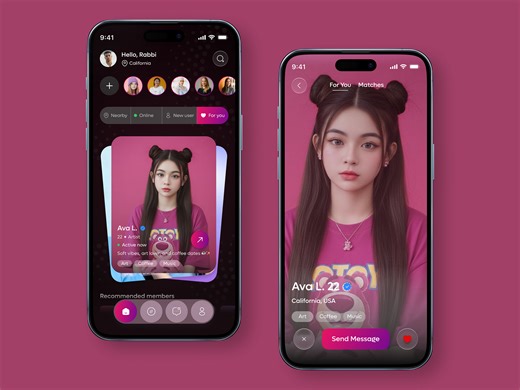 Modern Dating App UI Design – Mobile Match Experience