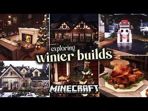 3 Cozy Minecraft Modded Winter Cottage Builds Tour! [DOWNLOAD]