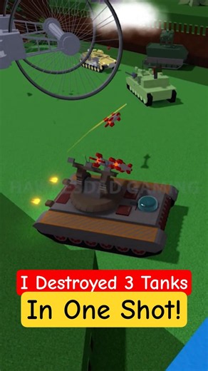 Roblox Build a Boat for Treasure I destroyed 3 Tanks in one shot! #babft #roblox tank missile