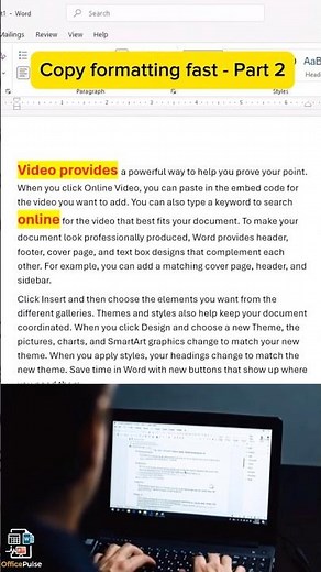 Copy formatting to multiple words with one trick! Double-click Format Painter. #word #formatpainter