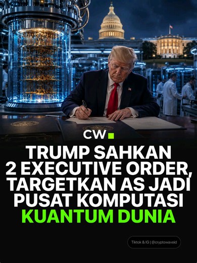 Presiden Amerika Serikat Donald Trump resmi menandatangani dua Keputusan Presiden (Executive Order) di Gedung Putih pada Senin (22/6) guna memperkuat posisi AS dalam persaingan teknologi komputasi kuantum global. Kebijakan ini didukung oleh investasi sebesar 2 miliar dolar AS dari pemerintah AS untuk mempercepat riset serta meningkatkan kapasitas manufaktur kuantum domestik. Dua aturan baru tersebut dirancang untuk memacu inovasi perangkat keras sekaligus memitigasi risiko keamanan siber di masa