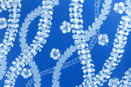 Hawaii Fabric, Paradise Palaka Leis on Blue, by the Half or Full Yard - Etsy