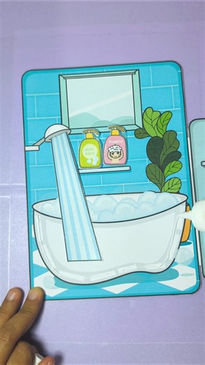 paperdoll house bathroom tutorial #toyhouse #papercrafts #papertoys #paperdoll