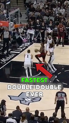 Wembanyama's fastest double-double ever is INSANE 😱 #nba #basketball #trending