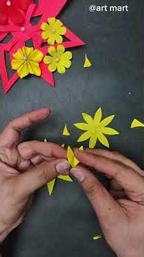 How to make diy paper flower easy tutorial #diy #smartartandcrafts #craft #papercutting #shorts