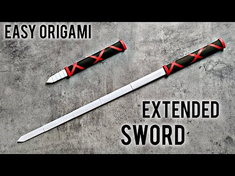 Origami Extended Sword Tutorial | DIY Extendable Sword | Transforming Origami Sword |