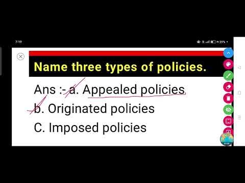 Name three types of policies.