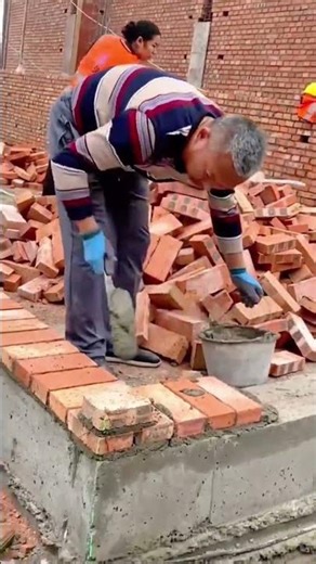 How To Lay Red Bricks For Garden Wall #shorts