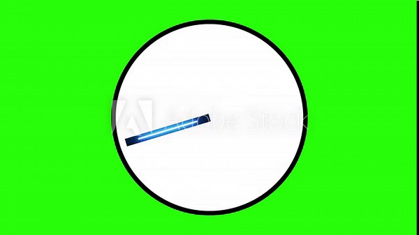 Circle clock. concept of tim. Clock animation. Circular wall clock animation. green screen