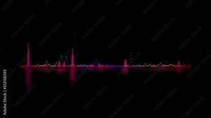 Gradient Audio Wave. Music waves oscillate. A digital Sound wave or frequency. Minimalist Audio Waveform. sound technology. Audio graphic equalizer animation. Audio Visualizer with flowing Dot.