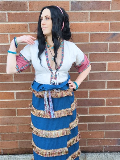 Another view of my ancient Minoan outfit from a recent event! #fashionhistory #minoan #ancient #mysca #greek