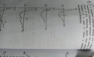 If U represents the potential energy and r represents the inter... | Filo