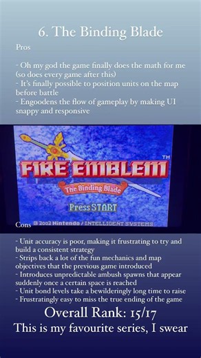 Pros and Cons of Every FE - Binding Blade (Game Boy Advance)