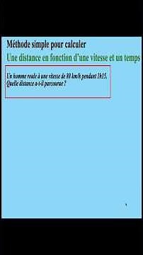 Méthode facile de calcul d'une distance en fonction d'une vitesse et un temps