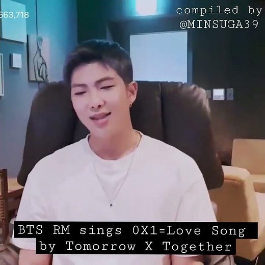 BTS RM sings TXT 0X1=Love Song (I know I Love You) feat. Seori