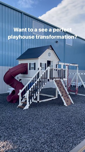 King Swings - Swing Sets & Playgrounds on Instagram: "This playhouse is  Since you can customize any design, you can create the perfect playhouse for your backyard! DM us to bring the playground home!"