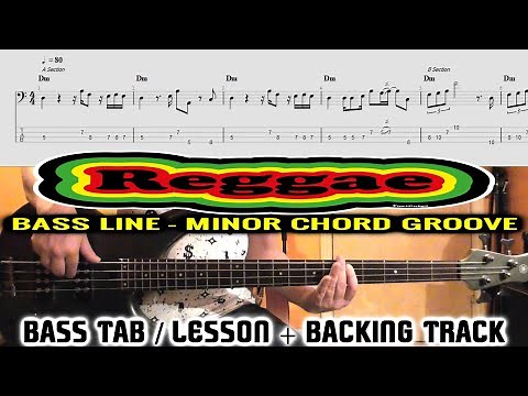 REGGAE BASS LESSON | Tutorial TABS Backing Track - Minor Chord Groove