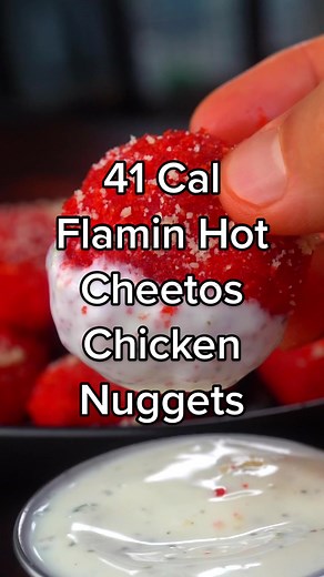41 Cal Flamin Hot Cheetos Chicken Nuggets 🔥🥵 ✅ Macros for each Chicken Nugget: 41 Cals, 1.5g Carbs, 1.5g Fat, 5.5g Protein ✳️ Ingredients (makes 19): 16oz Lean Ground Chicken Breast 20g Yellow Mustard Sea Salt Black Pepper Garlic Powder Onion Powder 60g Flamin Hot Cheetos #flaminhotcheetos #cheetos #chickennuggets #mcdonalds #healthy #mealprep #healthylunch #airfryer #healthyrecipes #easyrecipes #chickenrecipes #lowcalorie #weightloss #fatloss #gymfood #foodie #highprotein #macrofriendly