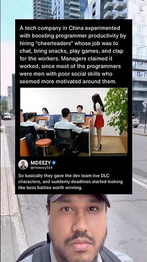 A tech company in China experimented with boosting programmer productivity by hiring cheerleaders