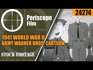 1941 WORLD WAR II ARMY WARNER BROS. CARTOON "ROOKIE REVUE" 24274