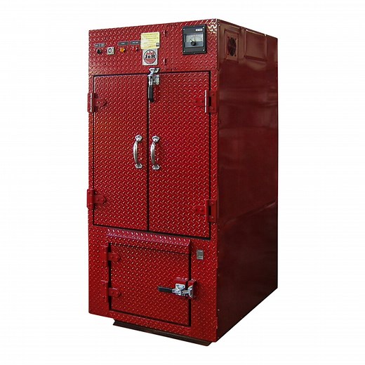 J&R Manufacturing Little Red Smokehouse 250 FSE 250 lb. Wood-Fired Smoker with Electric Heat - 208/240V