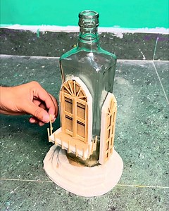 Wine bottle reused _ Miniature cute house #crafts | Deep's CRAFT