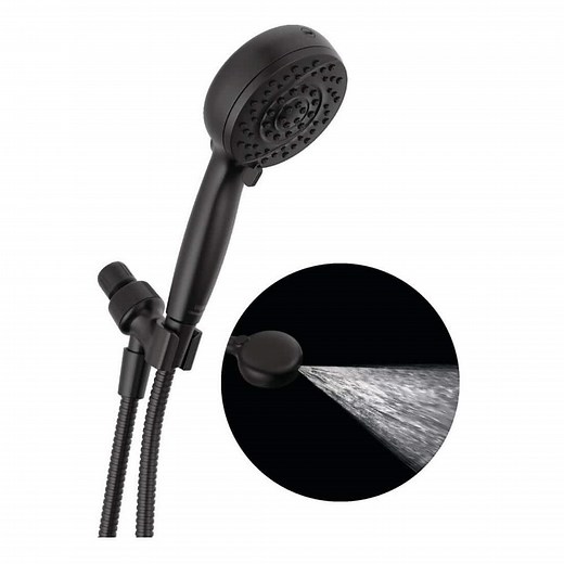 Reviews for Delta ProClean 6-Spray Wall Mount Handheld Shower Head 1.75 GPM in Matte Black | Pg 1 - The Home Depot