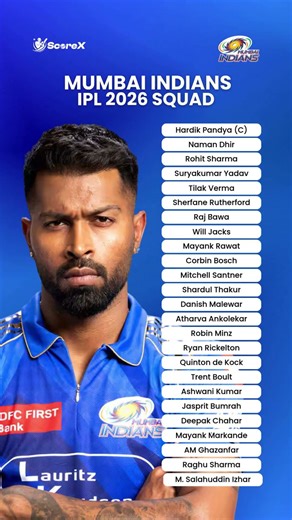 MI Squad IPL 2026 🔥 QDK RETURNS, Rohit & Bumrah RETAINED & Hunt For Trophy #6 BEGINS!