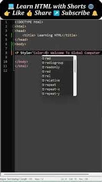 ✍️ Change Text Color & Font Size in HTML | Easy Style Trick 🚀 #htmlshorts @GlobalComputerWorld