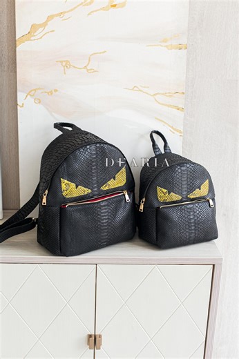 Black Python Snakeskin Backpack - Python Leather Backpack for Women - Etsy