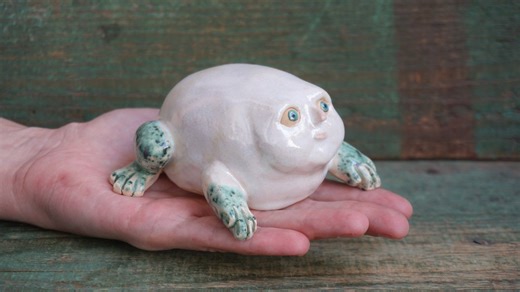 Handmade Ceramic Frog Figurine: Weird Sculpture Art - Etsy