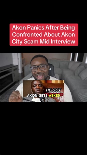 Akon Panics After Being Confronted About Akon City Scam Mid Interview#fyp #viral #breakingnews #rapper #viralvideo