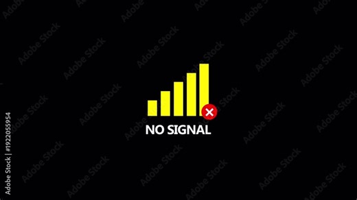 Connectivity signal lost icon inside red color digital disconnection communication disruption issue animation on transparent background background in 4K animation with alpha channel