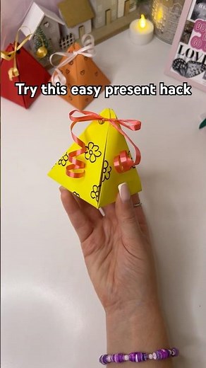Cute Pyramid Gift Box Tutorial 🎁 Easy and Free Present Hack #diy #papercraft #gift