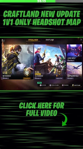 Free Fire 1v1 Craftland Map Kaise Banay | Create Free Fire Only Headshot Craftland Map | New Update