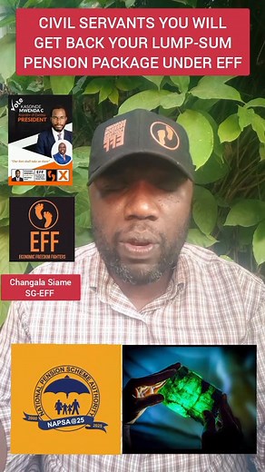 4.8K views · 110 reactions | CIVIL SERVANTS YOU WILL GET BACK YOUR LUMP-SUM PENSION PACKAGE UNDER EFF | Changala Siame | Facebook