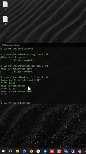System Bytes on Instagram: "Compare files easily in Windows using the FC (File Compare) command in Command Prompt. This useful CMD tool helps you identify differences between files, verify changes, and troubleshoot issues quickly. Ideal for anyone learning Windows CMD, IT support skills, or system administration basics. Follow @SystemBytes for daily Windows tips, Command Prompt tutorials, and practical tech knowledge explained clearly in Tamil. Save this reel and share it with someone working wi