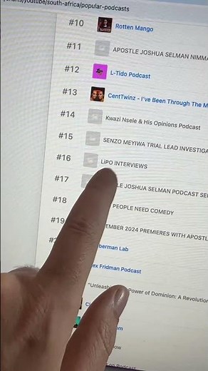 Top 40 SA podcasts this week according to YouTube