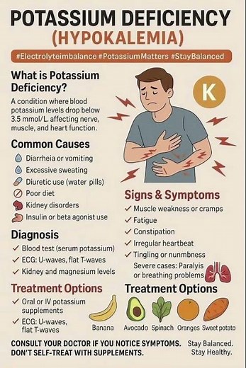 Potassium Deficiency (Hypokalemia) Explained | Causes, Symptoms, Diagnosis & Treatment