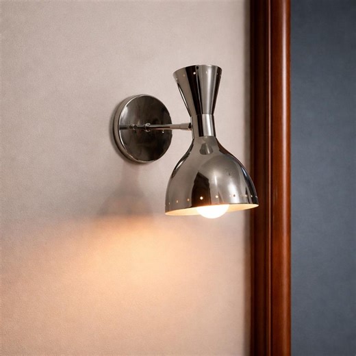 Mid Century Modern Chrome Wall Sconce | Adjustable Double-sided Light - Etsy