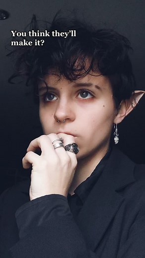 I love the way this looks, I have so many videos in this outfit/cosplay/thing 😂 #demon #vampire #nonbinary