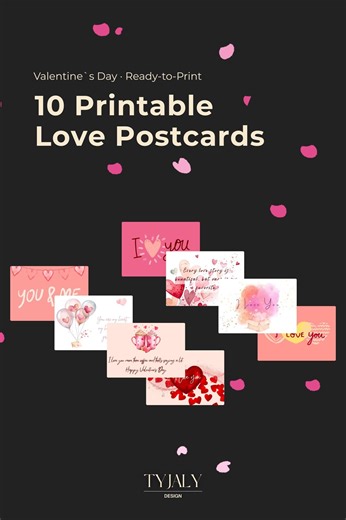 10 Printable Valentine’s Day Postcards | Instant Download - Etsy