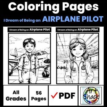 Airplane Pilot Coloring Pages/Digital Resource/Elementary School Activities